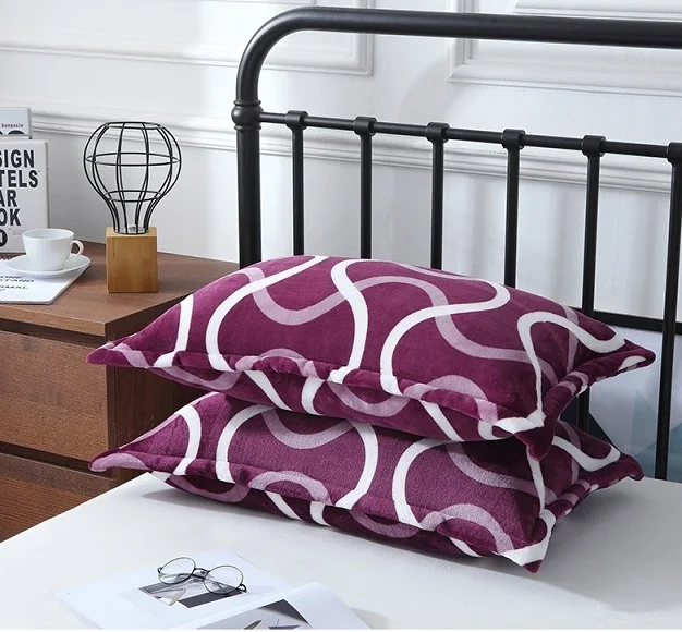 2pcs Pillowcase-22 2 шт. фланелевые наволочки с принтом зимняя мягкая теплая плотная Коралловая флисовая наволочка 48*74 см - Цвет: 2pcs Pillowcase-22