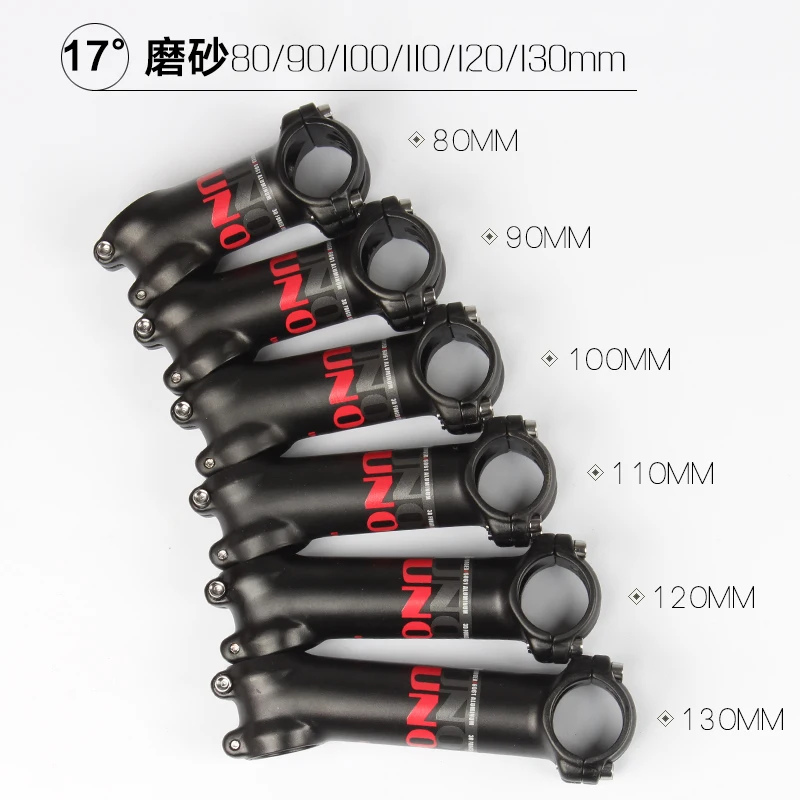 

UNO MTB Road Bike Stem 7 17 Degrees matte 60/70/80/90/100/110/120/130mm Aluminium Alloy Handlebar Clamp Mountain Bicycle Stem