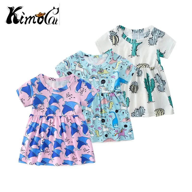 Kimocat Vestidos Girls Summer Dress Animal Unicorn Princess Children Costume for Kids Clothes Baby Dropshipping | Детская одежда и