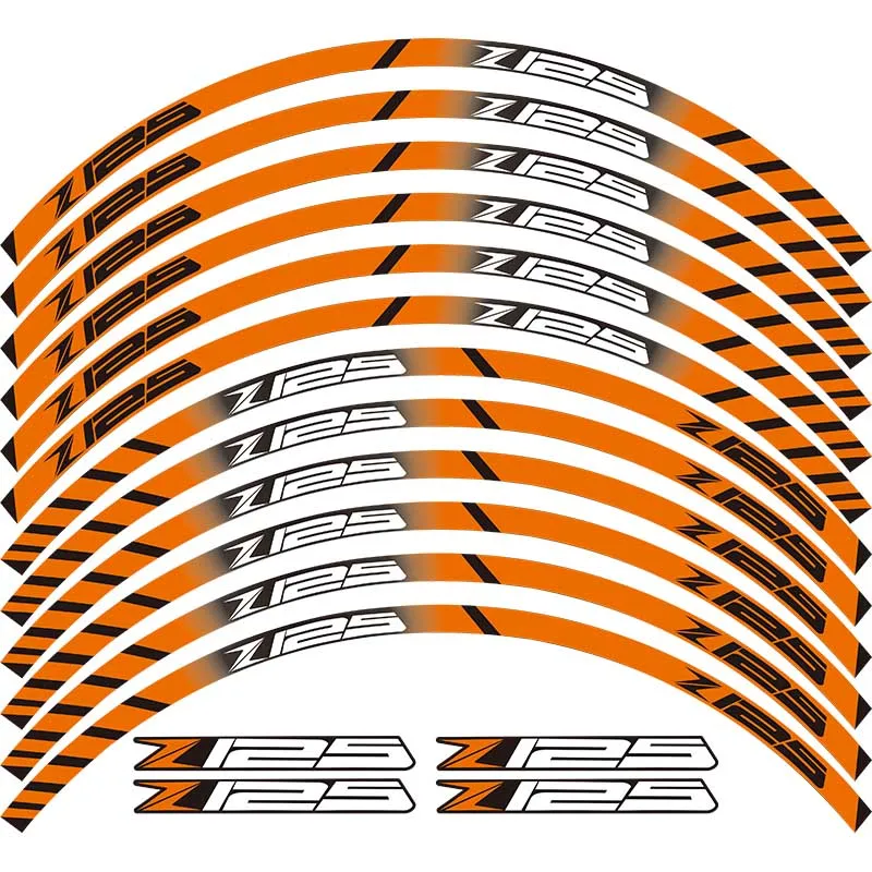 Слоновая кость Мото rcycles Светоотражающая наклейка для moto rcycles колеса наклейки светоотражающий обод мото полоса лента для всех KAWASAKI Z125 - Цвет: Слоновая кость