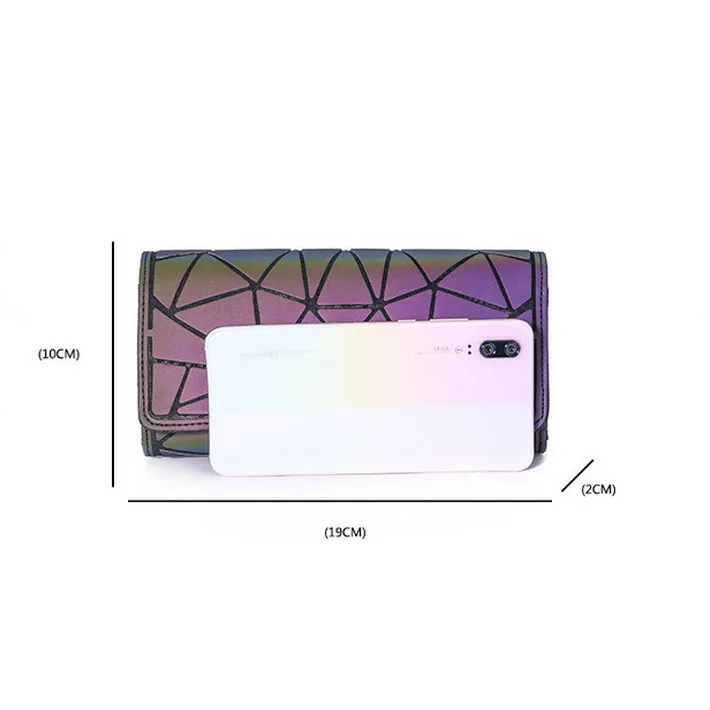 aliwood 2022 Hot Brand Women Wallet Clutch Luminous Long Purse Ladies Cards bag Fashion Geometric Female Noctilucent Phone bags