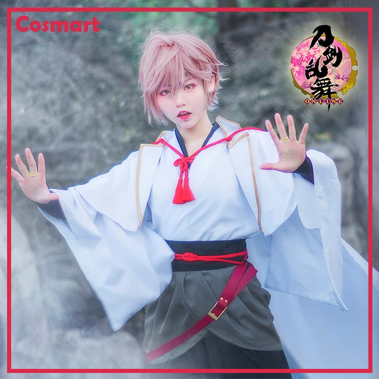 

[STOCK]+Wig Game Katsugeki Touken Ranbu Saniwa Japanese Witch Kimono Uniform Halloween Cosplay Costume Party Suit For Women Men