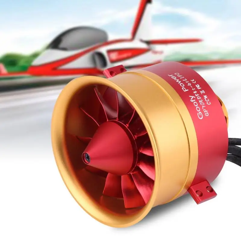 Воздуходув GP70mm 46S 12Blades 70 мм с мотором Outrunner 2150KV для RC EDF Jet Aircraft Motor|Детали и