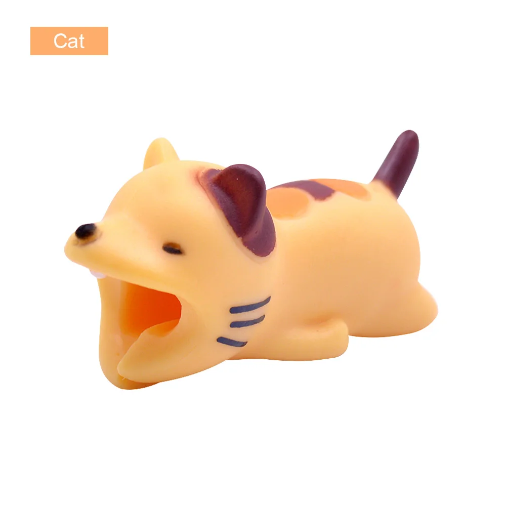 CHIPAL Симпатичные укусы животных кабель протектор для iPhone USB Кабельный органайзер Chompers провода намотки коала держатель телефона адаптер Muncher - Цвет: Cat
