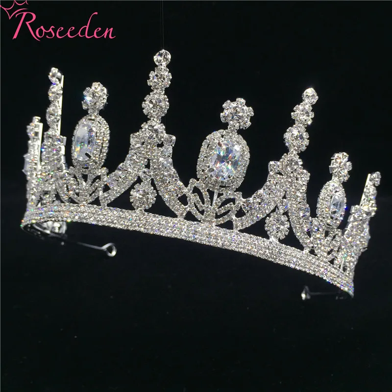 

Elegant Cubic Zirconia Tiara Bride Luxury Crown Jewelry Bridal Hair Accessories Wedding Princess CZ Crown RE3245