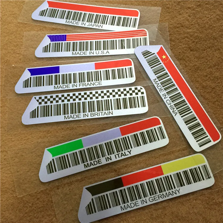 2 шт. автомобильные наклейки с национальным флагом штрихкодов изготовленные в