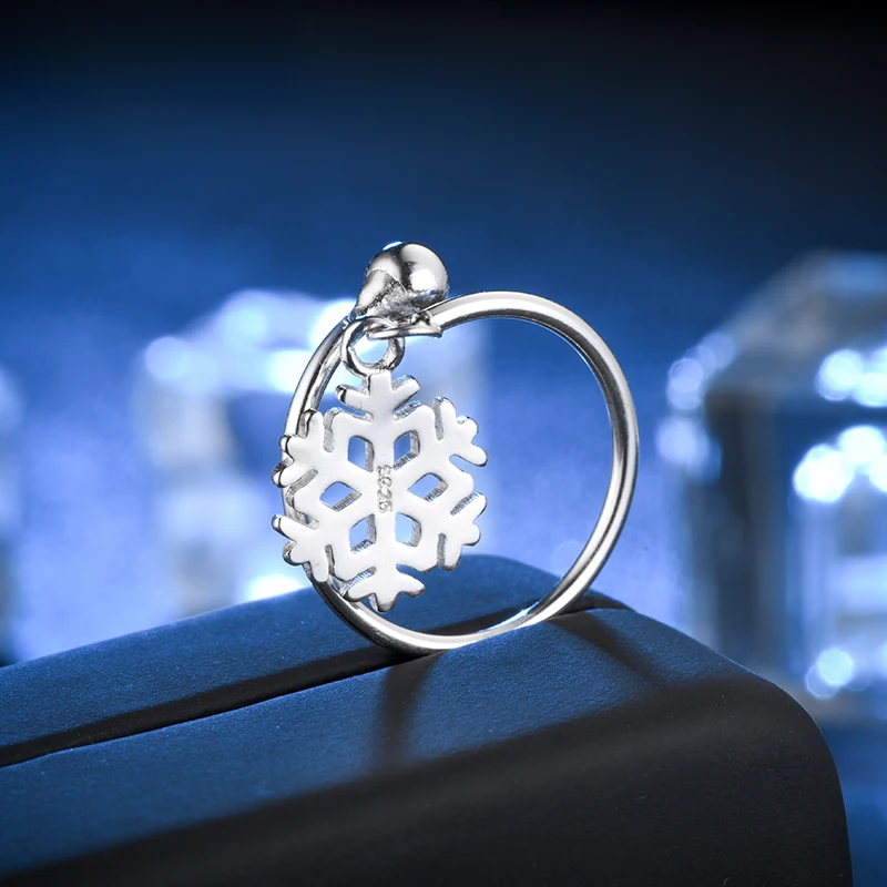 Suplush Новый S925 серебряный снег подвески кольца Регулируемый Размеры