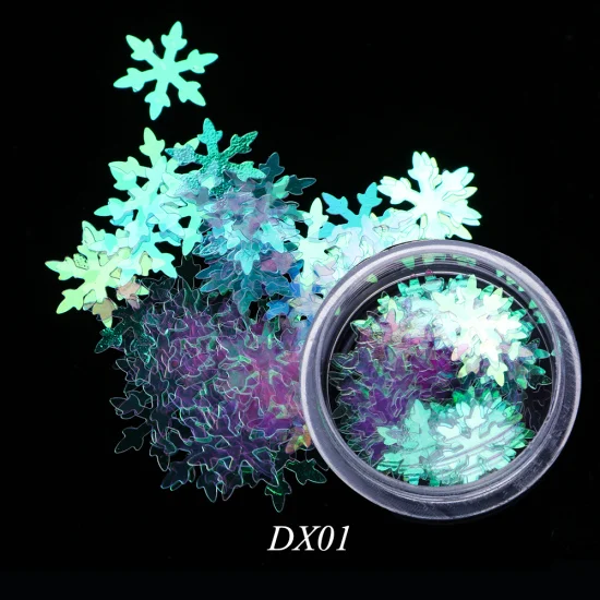 DX01 1 коробка 3D с голографическим блеском Блестки для нейл Арта(искусство украшения ногтей) пайетки снежинки дизайн блестки лазерные украшения Рождественский Маникюр TRDX01-06 - Цвет: DX01