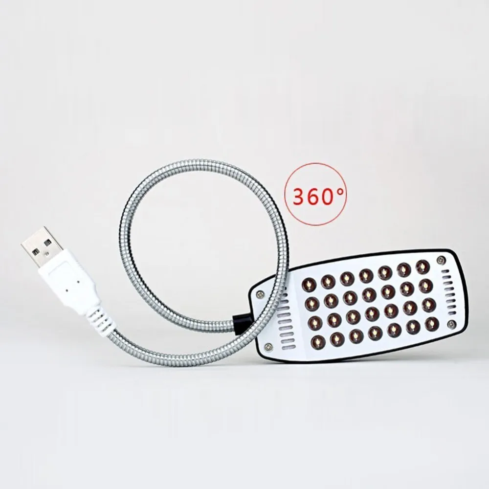 28 светодиодов Гибкая USB настольная лампа сверхъяркая портативная книга свет в