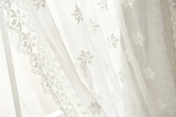 1 ярд белого кружева вышитая Тюлевая кружевная ткань винтажная марля античная