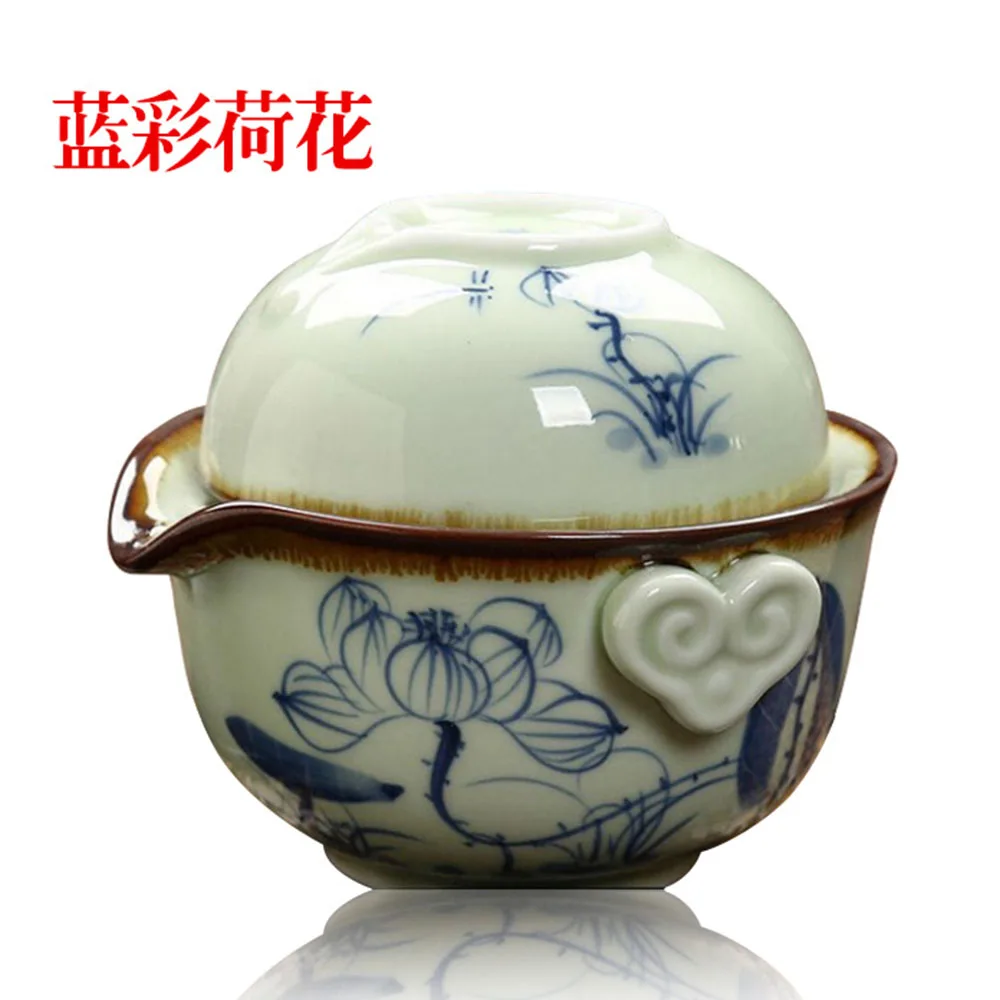 Быстрая и легкая чайная чашка 1 чайник + синий Лотос Тип Улун чашка|Заварники| |