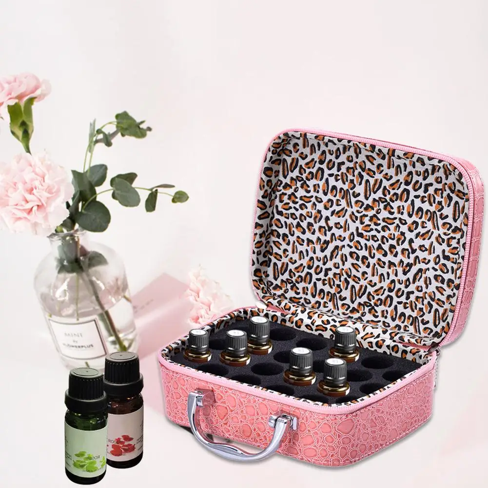 

Bottles PU Leather Portable Organizer Shock Resistant Essential Oil Bottle Travel Case Storage Box Bag Nail Polish superb