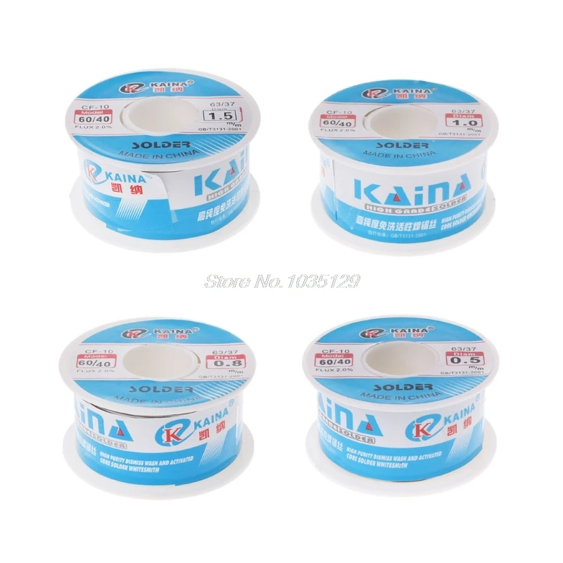 

High Quality 0.5mm 100g 60/40 Rosin Core Pb Solder Wire Welding Soldering Flow 2.0% Iron wire in Coil GZZ Whosale&DropShip