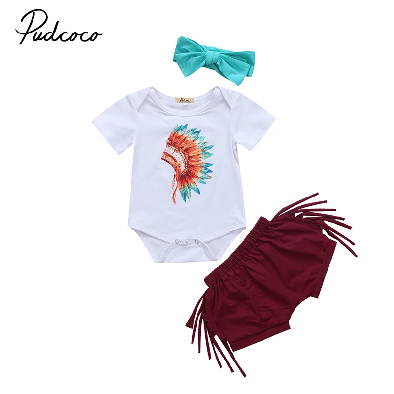 3 шт. Детский комбинезон с коротким рукавом и шорты кисточками|baby girl clothes|baby fashion