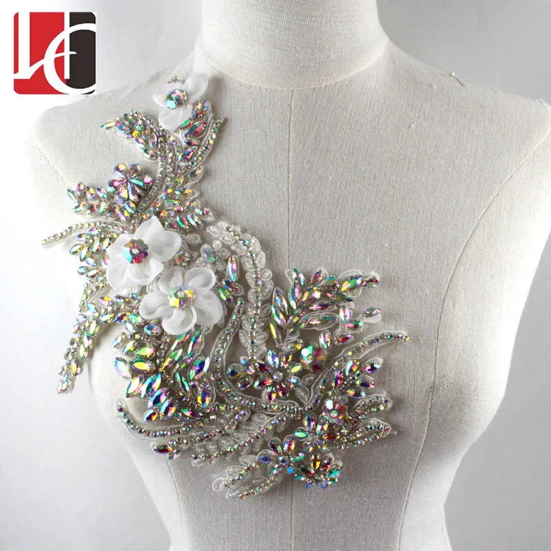 

Hot sale most popular elegant style rhinestone DIY applique for dress