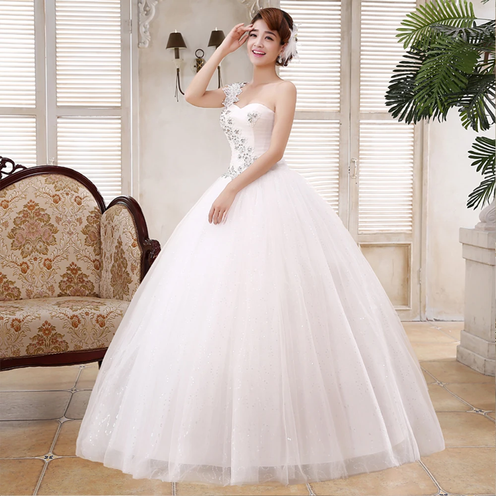 Модные свадебное платье es Vestidos Noivas 2019 яркое Saten Милая одно плечо Mariage | Свадьбы и
