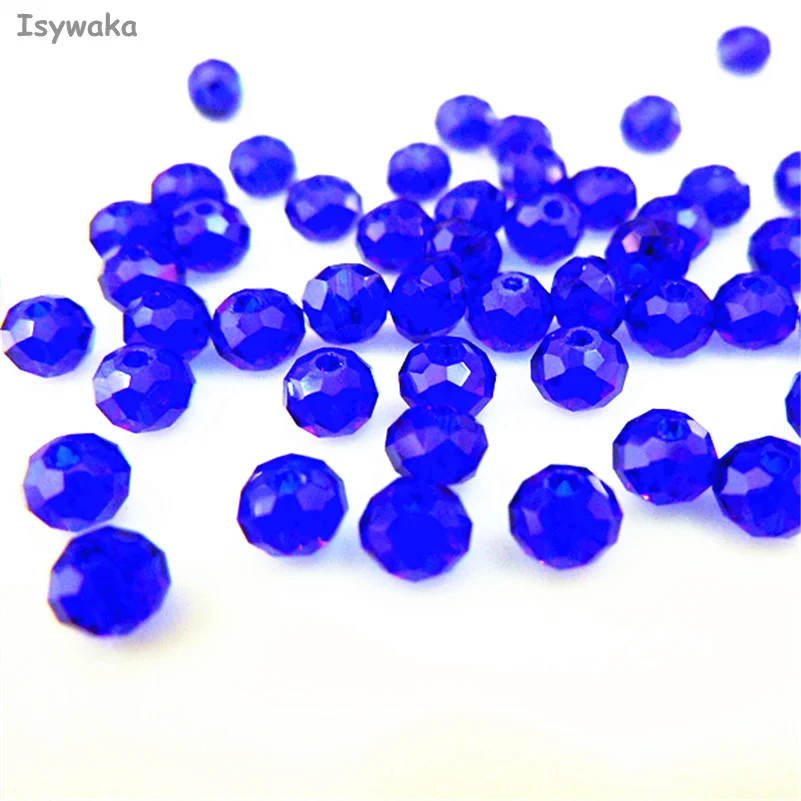 Deep Blue Isywaka серебристо-белый цвет 3*4 мм 145 шт Австрийские граненые Хрустальные стеклянные бусины Круглые бусины для изготовления ювелирных изделий - Цвет: Deep Blue