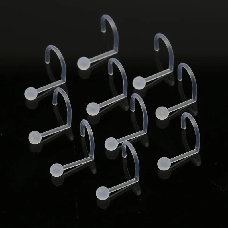 2.5mm large 10pieces 10 шт. маленькие мягкие кольца для носа невидимые шпильки для носа био-пластик анти-аллергические 1,5 мм 2 мм 2,5 мм 3 мм Силиконовые пирсинг ювелирные изделия - Окраска металла: 2.5mm large 10pieces