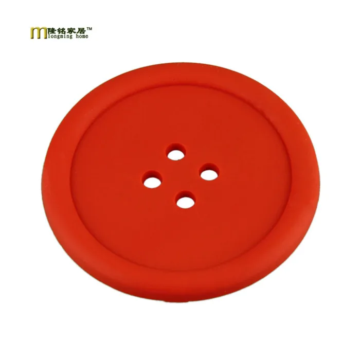 Силиконовый подстаканник 1 шт. милая цветная пуговица в форме чашки для напитков