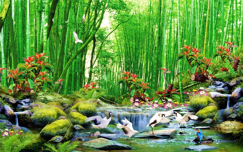 Custom any size bamboo curtains Beautiful Photo Fashion Customized 3D Curtains green curtain | Дом и сад