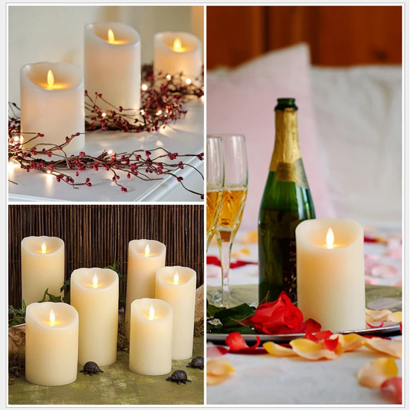 Светодиодная свеча ALEYMAX из парафинового воска с дистанционным управлением и