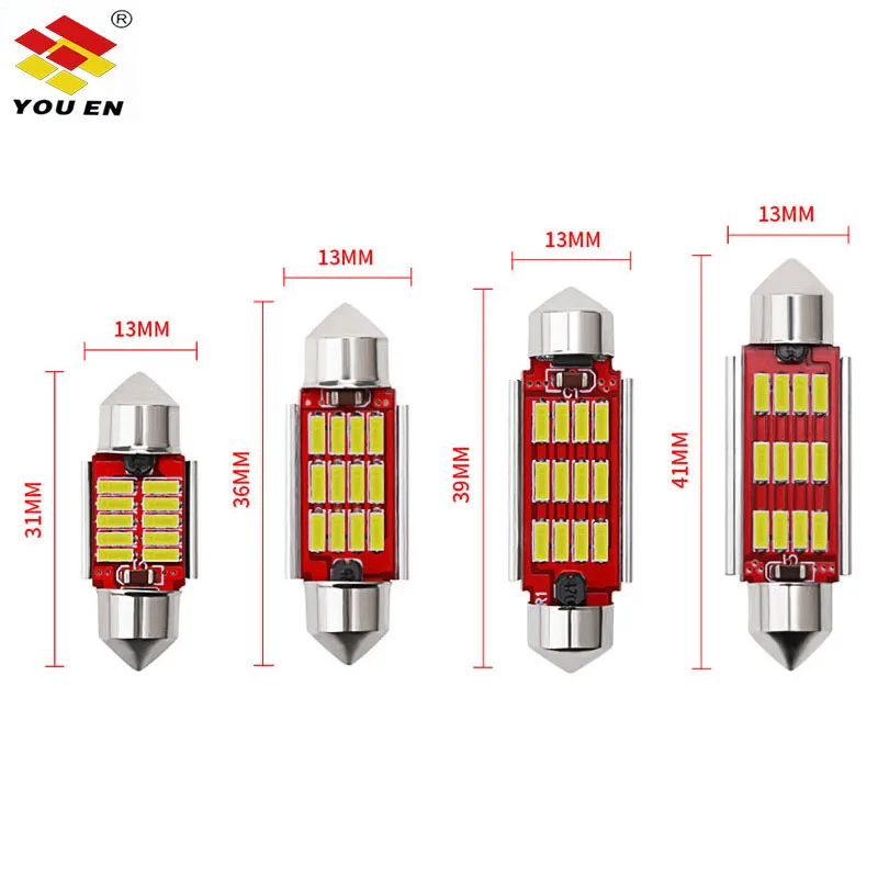 YOUEN 1 шт. 4014 SMD C5W C10W светодиодный автомобильный купольный светильник свет