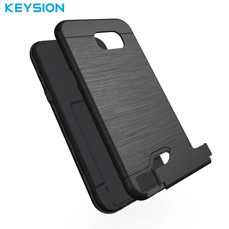 Keysion Case For Samsung Galaxy A5 2017 A520 PC + Silicone Dual Layer Brushed Drawing Texture Built in Stand Card Cover |