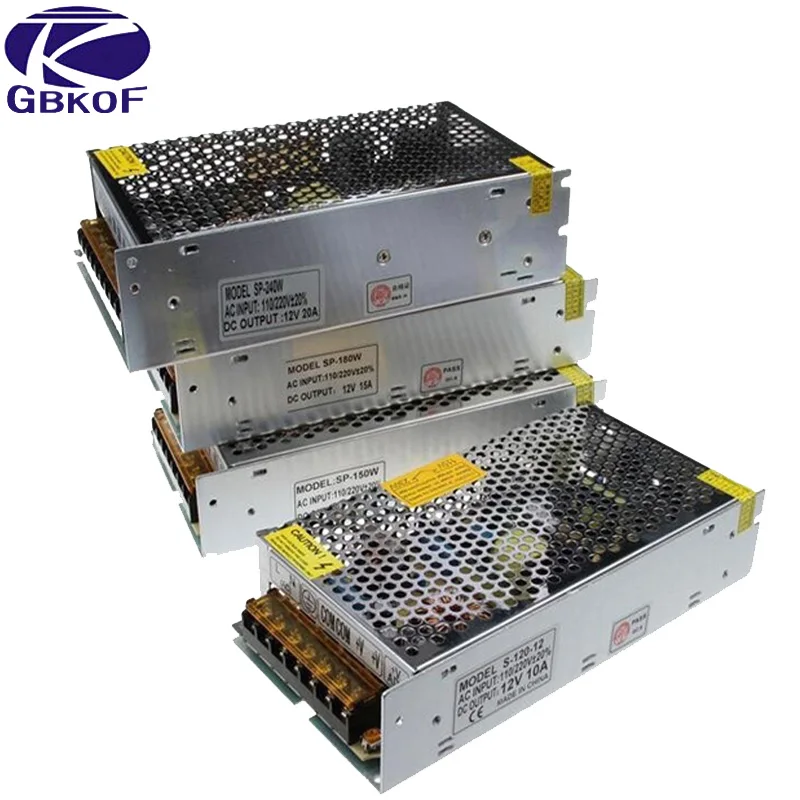 Питание DC 12V 1A 2A 3A 5A 10A 12A 15A 20A 30A светильник ing трансформатор для Светодиодные ленты