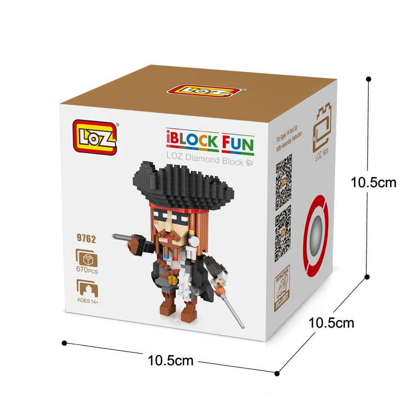 LOZ Jack 15 см 670 шт фигурка игрушка монтажные блоки 9762 Пиратская игрушка|Игровые