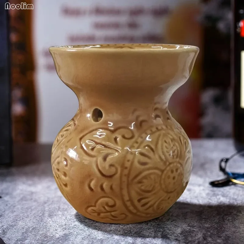 D Винтажная керамическая ароматическая горелка, креативный подсвечник, йога, спа, отель, ароматическая горелка, эфирное масло, лампа, аромат, домашний декор - Цвет: D