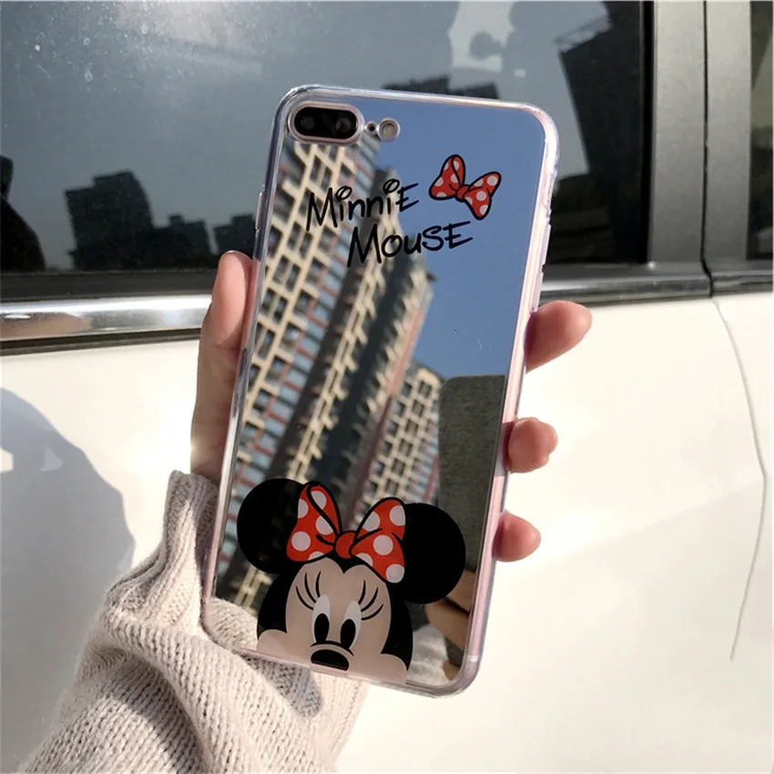 High Quality Phone Case For iPhone X Xs Max Xr 8 7 5 6 s SE 5s Plus 6sPlus 7Plus 8Plus Mickey Minnie Mirror Cover TPU Casing |