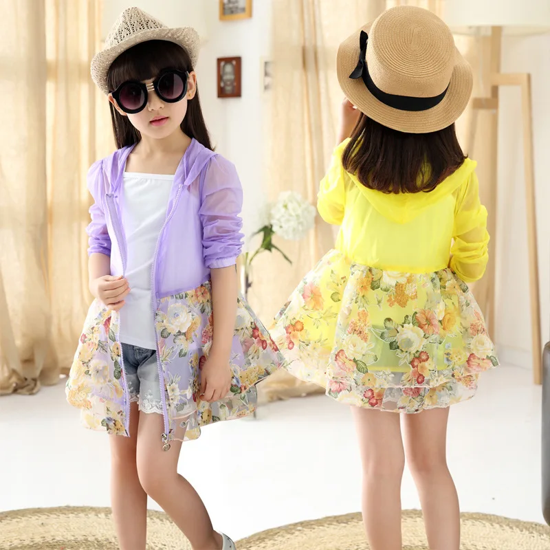 Cotton Floral Baby Girls Jackets 2020 Autumn Kids Sunscreen Leisure Jacket Girl Coats Causal Full Sleeve Children Clothing | Детская