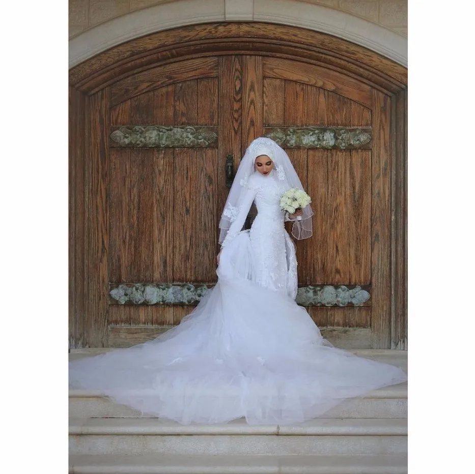 Мусульманское свадебное платье Израиль арабский 2020 съемный шлейф Высокий