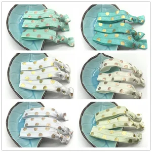 Лидер продаж, 14 цветов, 40 шт., эластичная повязка для волос в горошек 58 дюйма из золотой фольги, эластичная повязка для волос, резинка для прически конский хвост, аксессуары для волос