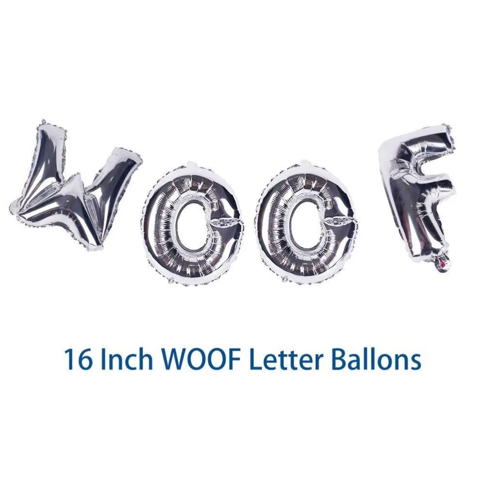 4 шт. Pet Dog Puppy Party баннер с надписью Glod Silver Woof надувные шары из алюминиевой фольги