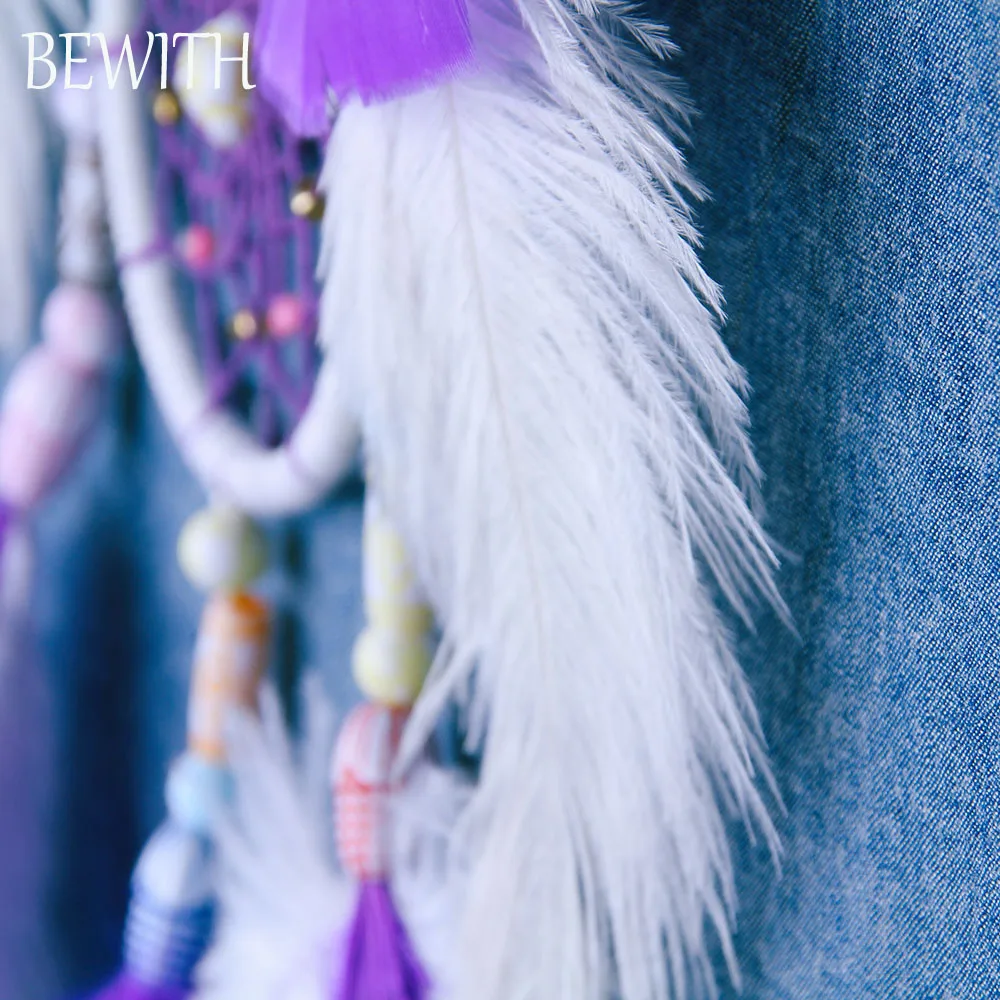 Белый павлин полициклический индийский Ловец снов Dreamcatchers натуральные перья