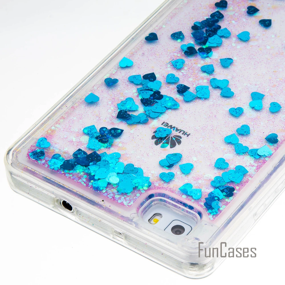 Динамичный жидкий песок чехол для fundas P8 Lite 5 дюймов huawei Чехол с сияющими блестками