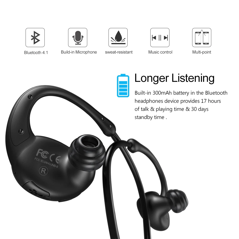 Bluetooth гарнитура с шагомером беспроводная Спортивная микрофоном Hi Fi|Наушники и