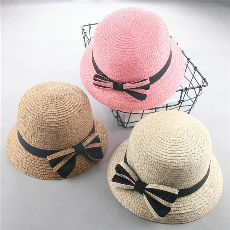 

SUOGRY 2018 Summer Baby Hat Caps Children Breathable Big Brim Straw Hat Kids Boy Girls Sun Hats Casquette Enfant