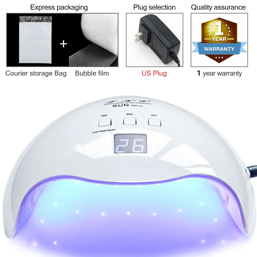 SUN X9 US Plug LKE SUN X 48 Вт 54 Вт лампа для ногтей ЖК-дисплей светодиодная УФ-лампа для ногтей Гель-лак отверждаемая лампа с нижней 30 s/60 s таймер лампа для ногтей 36 Вт сушилка - Цвет: SUN X9 US Plug