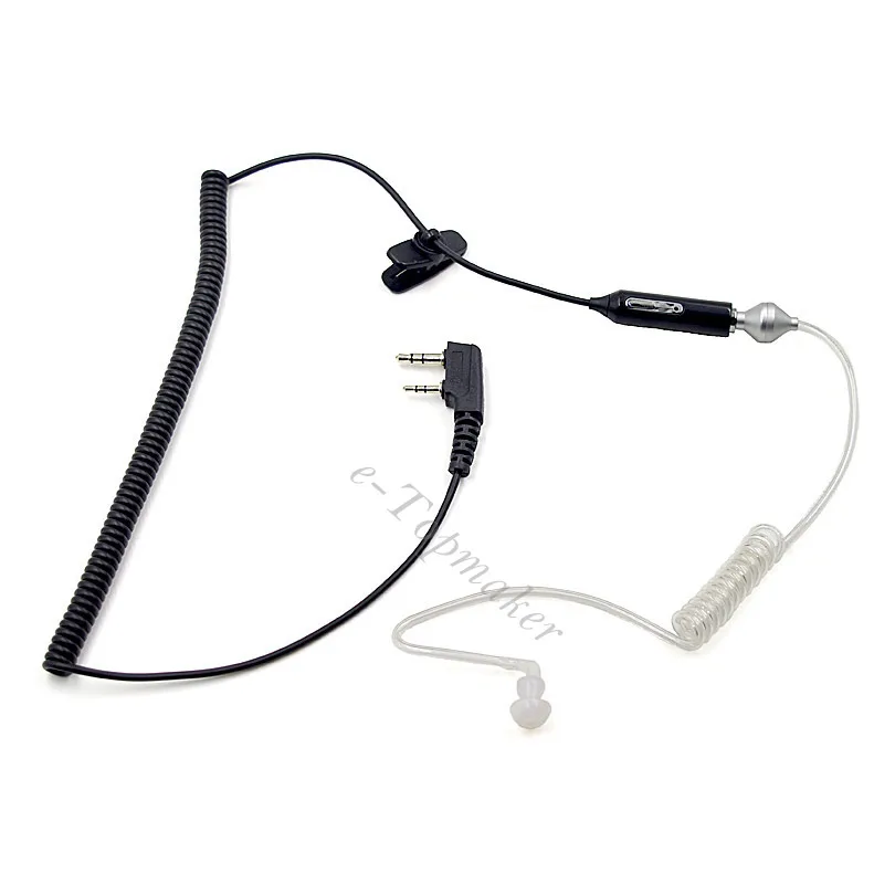 XQF 2 Pin Air Tube PTT наушник микрофон гарнитура для Walkie Talkie Baofeng UV 5X GT 3 6R BF 888S Mark III CB