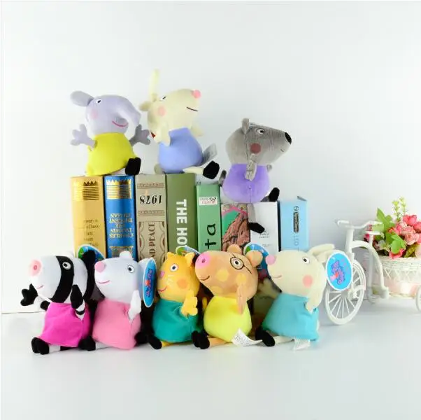 Бренд Свинка Пеппа Плюшевые игрушки 19 см Peppa Джордж семья Мягкая кукла Друзья