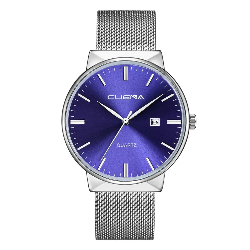 

Reloj Hombre Erkek Kol Saati Luxury Brand Cuena Watch Men Ultra Thin Clock Male Steel Strap Date Quartz Watch Men's Wrist Watch