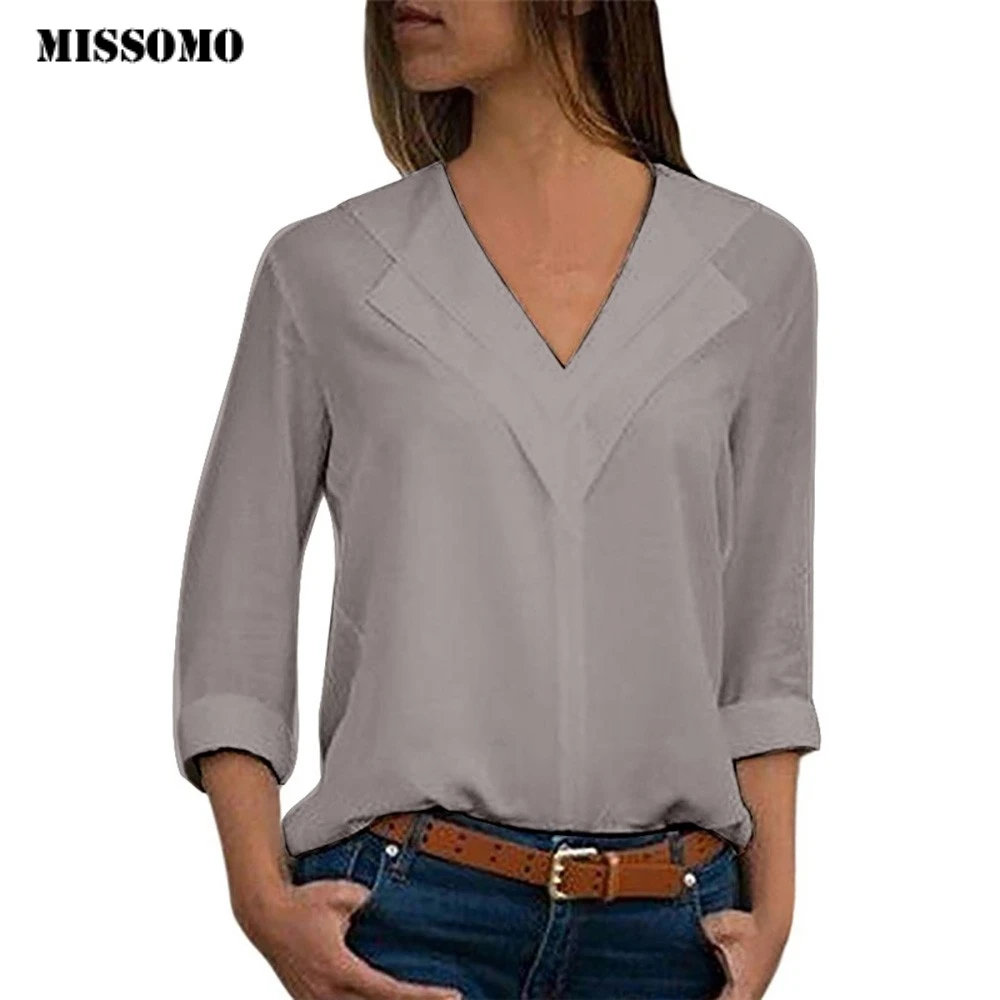 MISSOMO 5xl, женские рубашки с длинным рукавом, одежда для девочек, женские топы, шифоновая футболка, Офисная женская простая футболка с рулонным рукавом, женская футболка