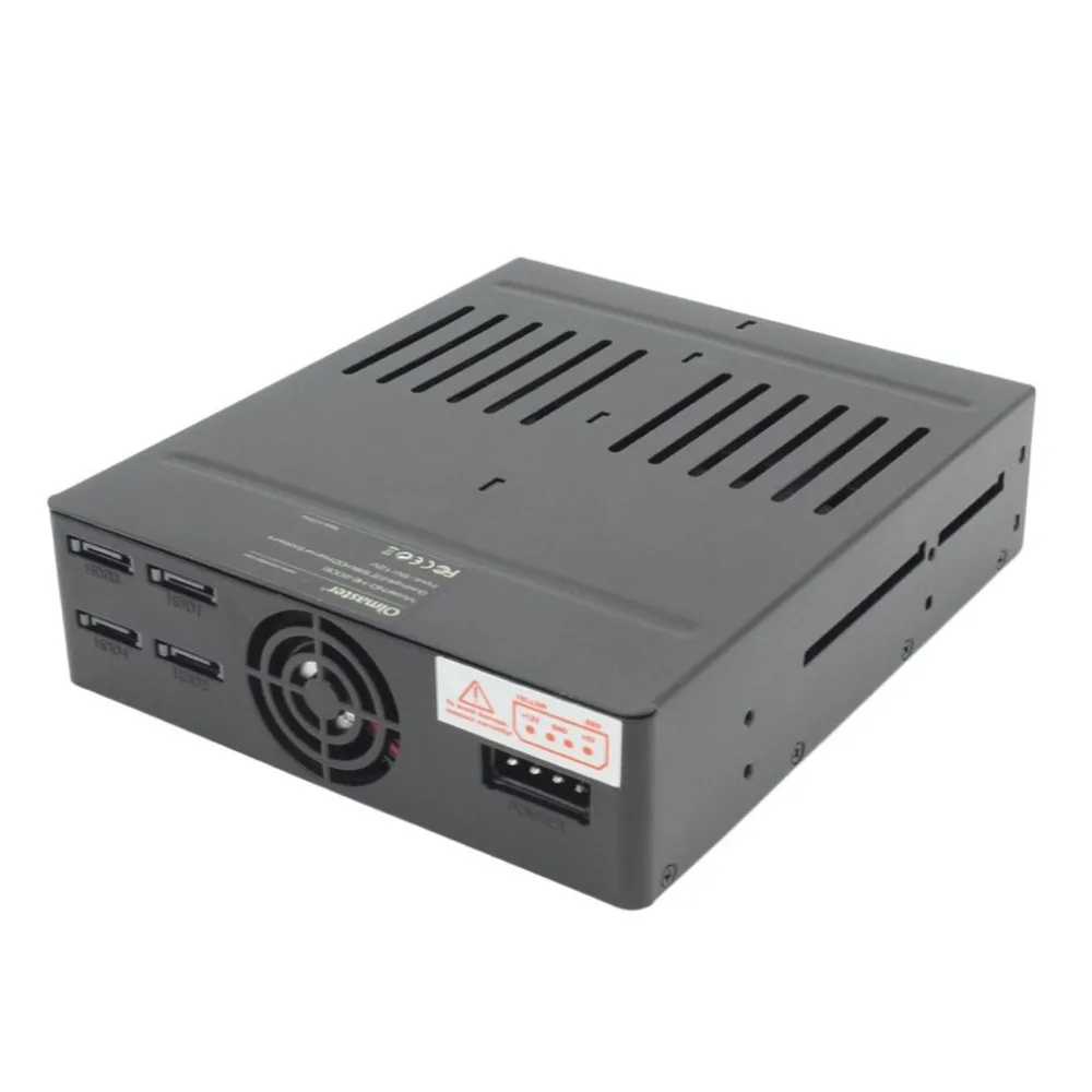 Oimaster He-2006 4 слота Sata внутренняя стойка 2,5 дюймов Чехол для жесткого диска внутренняя Мобильная стойка со светодиодным индикатором встроенный вентилятор