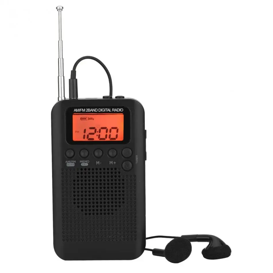 HFES AM FM стерео цифровое радио 2 диапазона настройки карманное ICD экран может
