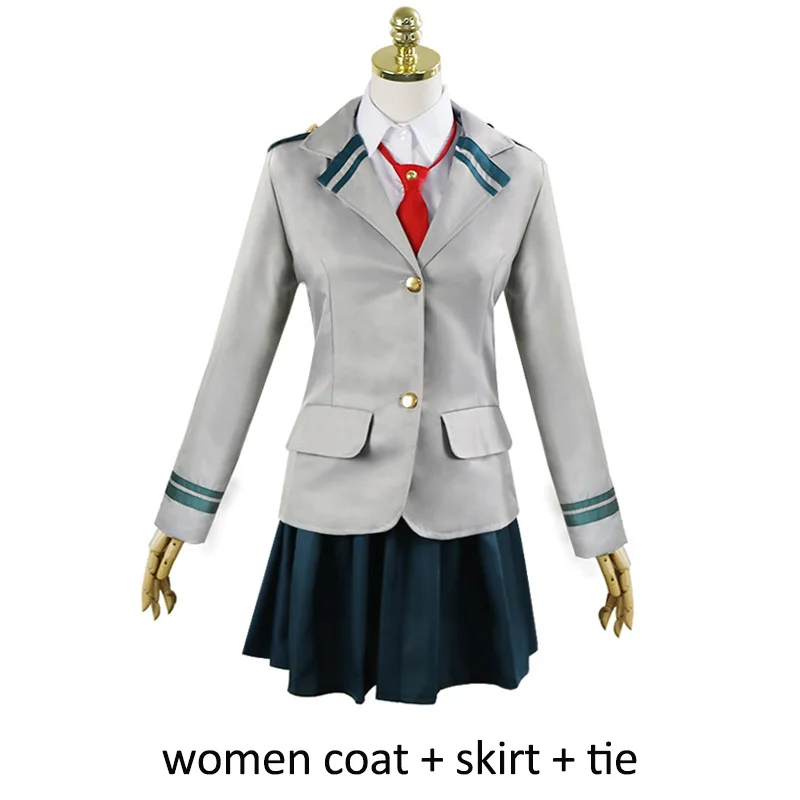 women 3pcs Школьная форма для взрослых My Hero Academy Midoriya Izuku Bakugou Katsuki OCHACO URARAKA Косплей Аниме Boku No Hero Academy C95311AD - Цвет: women 3pcs