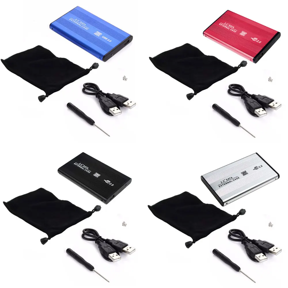 random color 4 цвета 2," USB 2,0 SATA HD Box 1 ТБ HDD жесткий диск Внешний корпус чехол с поддержкой до 3 ТБ инструмент для резервного копирования данных для ПК - Цвет: random color