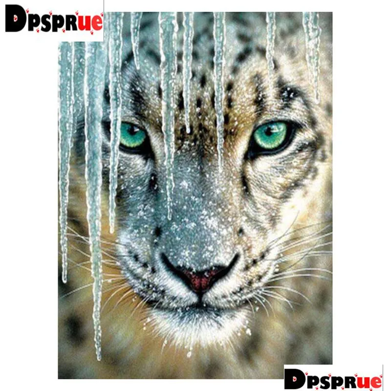 

Полноразмерная/круглая алмазная живопись Dpsprue, вышивка крестиком, 3D вышивка с животными, тигром, 5D, Moasic, домашний декор, подарок K76