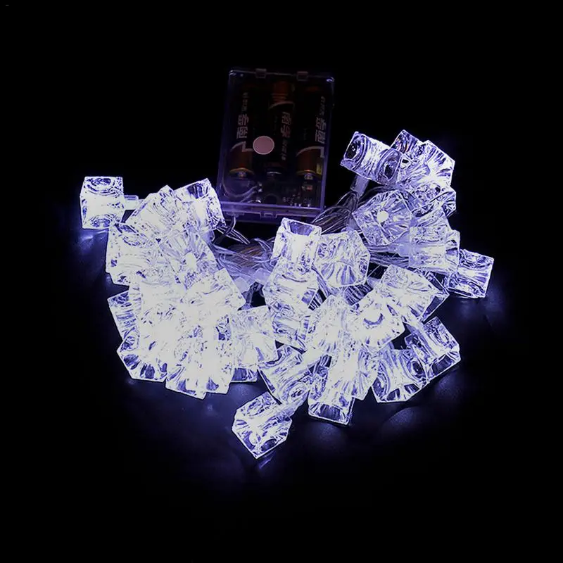 

Ice Cube Shaped Battery Powered Christmas Lights Light Holiday Garden Party Christmas